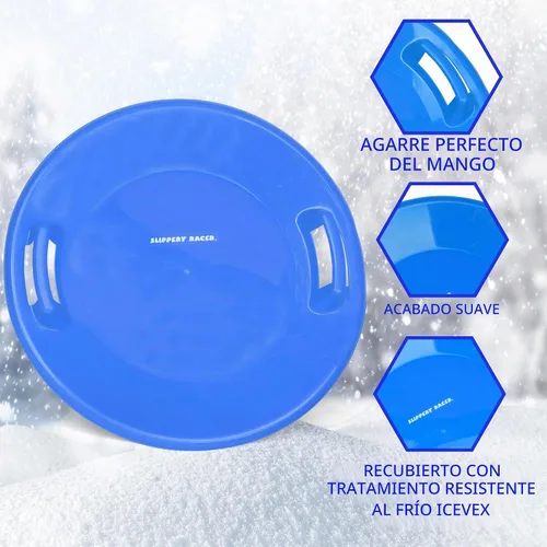Vista 2 de Slippery Racer Trineo de nieve de plástico para exteriores, resistente al frío, resistente al frío, con mangos. Varios