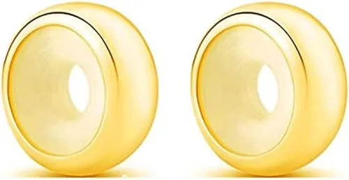 Vista 4 de ARTCHARM Tope de goma de oro rosa con cuentas espaciadoras de plata de ley 925 para pulseras de dijes 2 pzas