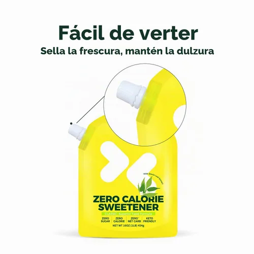Vista 3 de Lesweet Edulcorante cero calorías, edulcorante de eritritol, sustituto de azúcar granulado, con extracto de stevia, apto para dieta cetogénica, sin