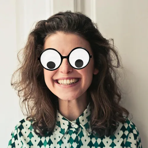 Vista 4 de HOHAJIU Googly Eyes, divertido juguete de bromas de anteojos, novedosos anteojos gigantes que sacuden, accesorios de disfraz divertidos para fiesta