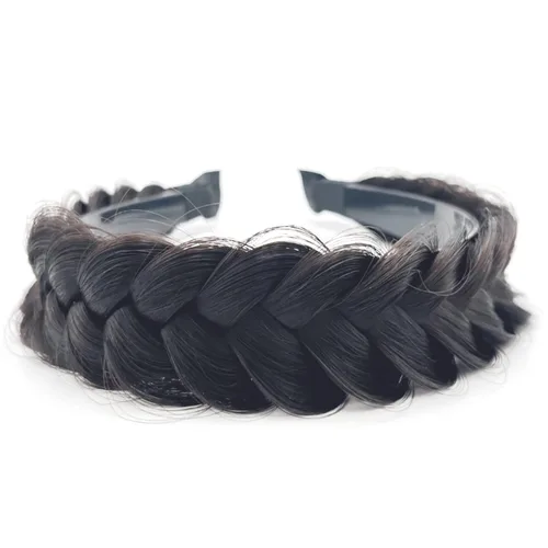 Vista 26 de Banda ancha trenzada para el cabello, accesorios para el cabello, banda elástica antideslizante para mujeres y niñas (A1002)
