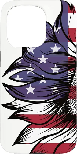 Vista 14 de USA Patriotic 4th of July Sunflower American Flag Case for iPhone 17