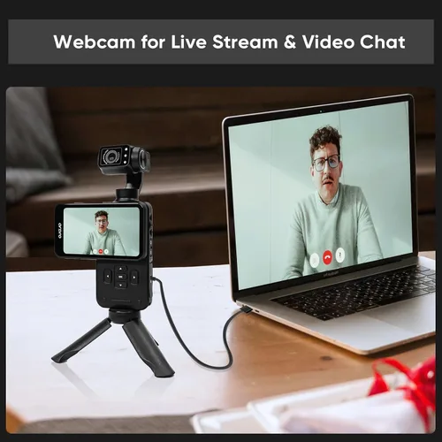 Vista 5 de ORDRO Videocámara de bolsillo M5, videocámara de video 4K 60FPS de estabilización de 3 ejes, cámara de bolsillo de visión nocturna IR para vlogging