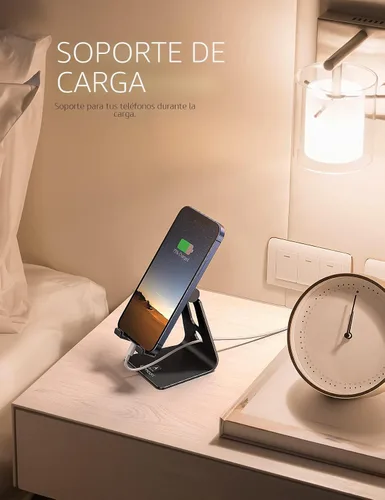 Vista 4 de Lamicall Soporte de teléfono universal ajustable., Negro