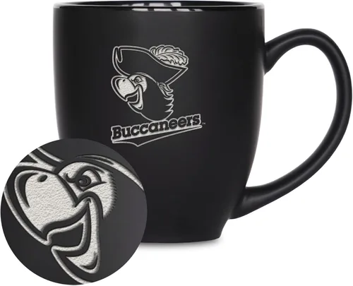 Vista 197 de Rico Industries - Taza de cerámica mate negra con grabado láser estándar de 15oz para NCAA (escuelas T & U) - Para bebidas calientes o frías
