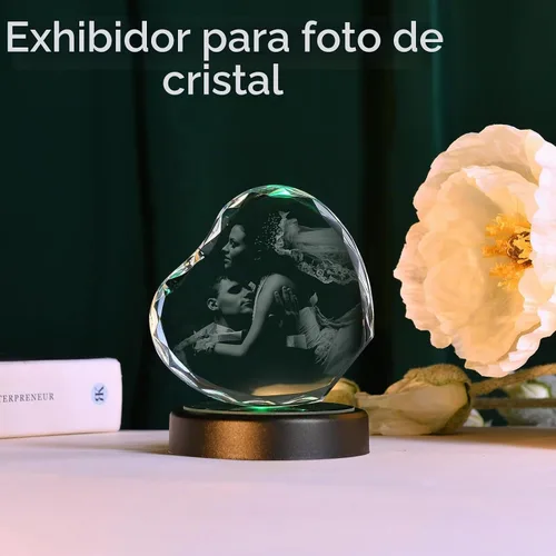 Vista 5 de IFOLAINA Base de luz LED, soporte de exhibición redondo multicolor para arte de cristal, base iluminada para vidrio 3D, base de pantalla LED