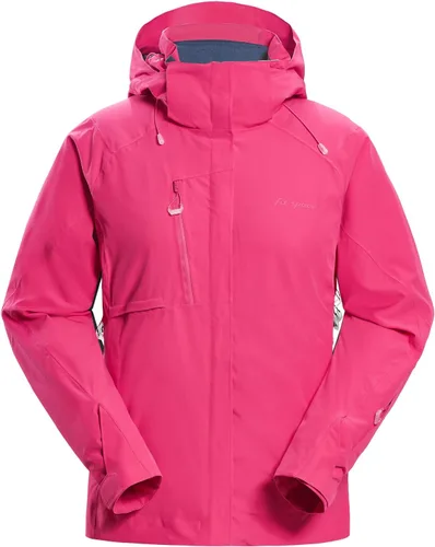 Vista 3 de fit space Abrigo de esquí de invierno para mujer, chaqueta con capucha para snowboard, deportes