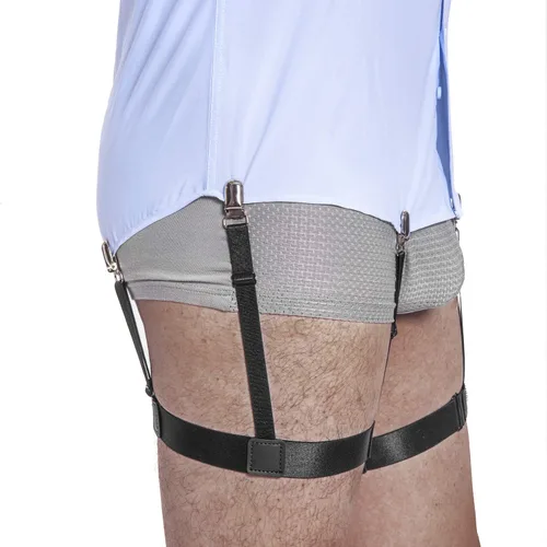 Vista 3 de Mens Shirt Stays Garters Holders Premium Shirt Stays for Men Police Military Law Enforment, Elastic Shirt Tuckers