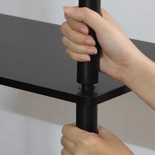 Vista 8 de Furinno Turn-N-Tube - Soporte para televisor de 3 niveles, 3D, sin herramientas, para televisores de hasta 50 pulgadas, con tubos redondos