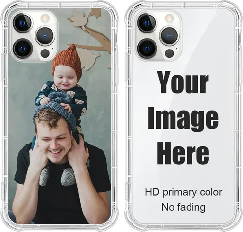 Vista 28 de Funda personalizada para iPhone, funda transparente de TPU suave a prueba de golpes, diseño de tus propias fundas de teléfono compatibles con Apple