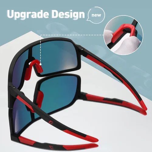 Vista 5 de Bevi - Lentes de sol deportivos polarizados con montura TR90 para hombres y mujeres, conducción al aire libre, ciclismo