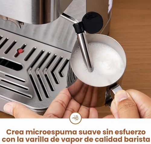 Vista 5 de Gevi - Máquina de café espresso de 20 bares, cafetera programable con espumador de leche Budget under$100; Removable Water Tank; Produce Good