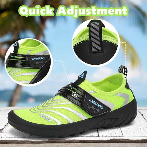Vista 3 de SAGUARO Zapatos de agua para niños y niñas, zapatos descalzos de secado rápido, playa, piscina, natación, surf acuático