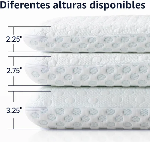 Vista 5 de Hcore Almohada ultra fina de 2.25 pulgadas para dormir boca abajo, almohada delgada para dormir de lado y espalda, almohadas de espuma viscoelástica