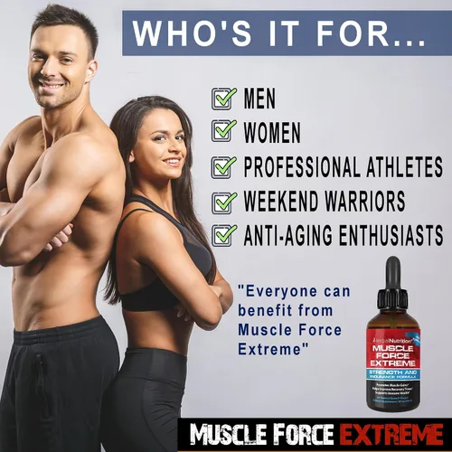 Vista 6 de Muscle Force Extreme - Paquete de 2 botellas de fórmula patentada de 345 mg, nuestro spray de fuerza y resistencia más fuerte, mejora la fuerza