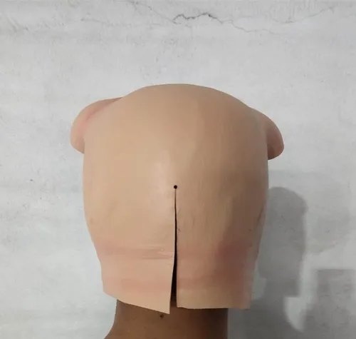 Vista 4 de Gmasking Máscara de cabeza de cerdo de látex con ojos grandes 2018 para disfraz de cosplay