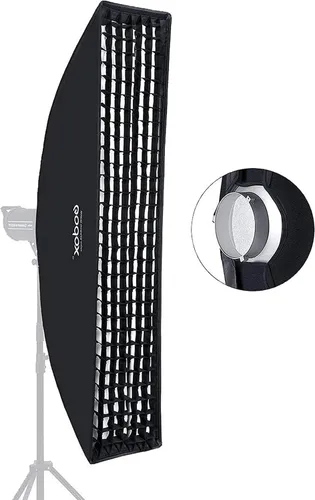 Vista 9 de Godox 8.7 in x 35.4 in 8.6 "x 35.4" Tira de colmena Honeycomb Grid Softbox Bowens Mount para Godox Flash Light y otras luces de flash de estudio