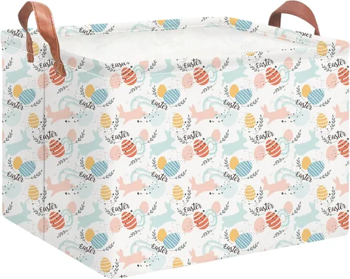 Vista 33 de NTAOHAMPER Cesta rectangular de almacenamiento de fútbol vacía, cesta de regalo plegable con asas, caja de juguetes/libros, decoración de habitación