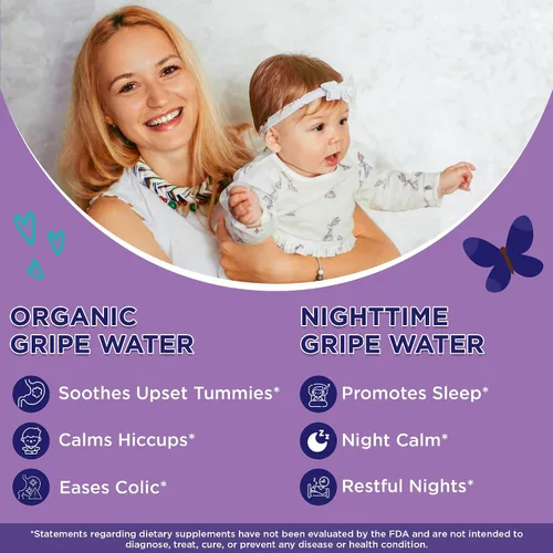 Vista 2 de Wellements Agua Anisada Orgánica para Bebés Pack Combo Día y Noche (4 fl oz) - Agua Anisada para Lactantes Recién Nacidos Calma las Molestias