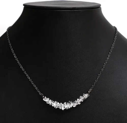 Vista 30 de Gempires - Collar de barra de chips naturales, cristales curativos de energía, regalo de cumpleaños, regalo para ella, joyería de piedras preciosas