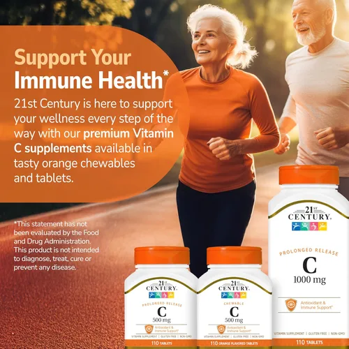 Vista 7 de 21st Century Vitamina C 500 mg Tabletas masticables, Naranja, 110