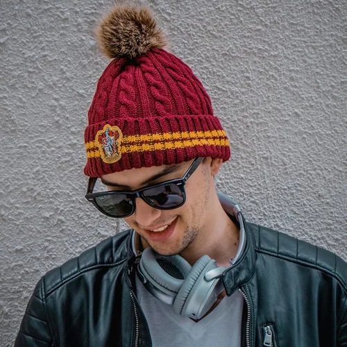 Vista 5 de Cinereplicas - Harry Potter - Gorro con pompón - Producto oficial - Gryffindor - Rojo y amarillo