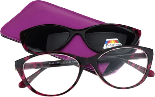 Vista 2 de Cateye - Gafas de sol polarizadas con clip magnético en gafas de lectura bifocales