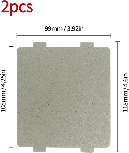 Vista 2 de 2 piezas de cubierta de guía de ondas, hoja de mica universal para horno microondas, corte a medida, 108 mm x 99 mm