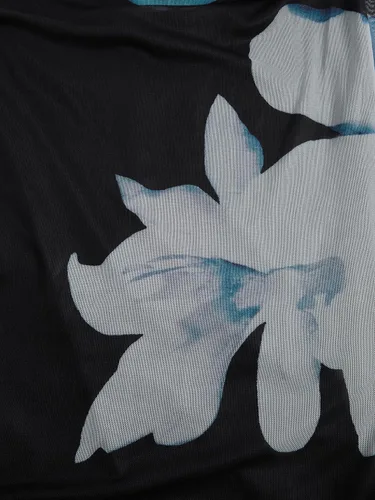 Vista 2 de SOLY HUX Vestido de malla floral para mujer, vestido largo para cóctel Floral azul