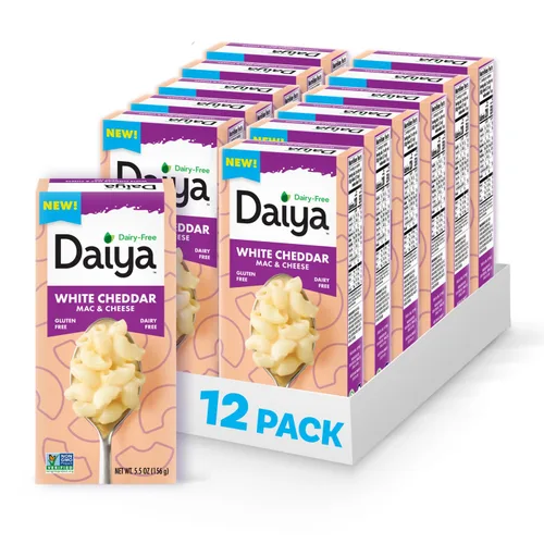 Vista 9 de Daiya Macarrones con queso cheddar añejo, sin lácteos, sin gluten, pasta de arroz vegana a base de plantas, 5.5 onzas (paquete de 12)