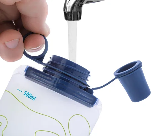 Vista 5 de Aquabend Botella de agua suave plegable a prueba de fugas, reutilizable, sin BPA, botella de agua ultraligera para correr, gimnasio, campamento