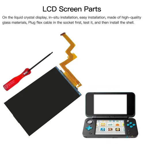 Vista 4 de Reemplazo superior superior de pantalla de cristal LCD para Nintendo nuevo 2DS XL LL con destornillador de pH de 0.059 in