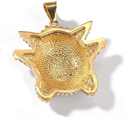 Vista 5 de Starryinter - Collar con colgante de acero inoxidable chapado en oro cadena de cuerda de 240in