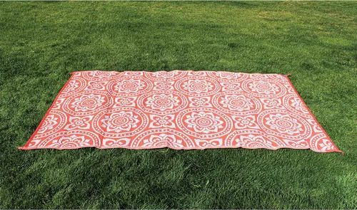 Vista 6 de Stylish Camping 255085 - Tapete reversible de 5 pies por 8 pies, tapete de paja de plástico, tapete grande para exteriores, caravana, patio, patio