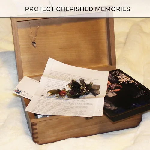Vista 3 de Caja de recuerdos de madera para mascotas, caja de memoria grande para recuerdos, caja de almacenamiento decorativa para recuerdos, joyas y fotos