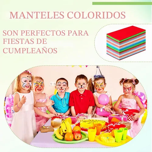 Vista 7 de Newwiee 48 manteles de plástico desechables rectangulares de 54 x 72 pulgadas, color arcoíris, colores surtidos, resistentes, a prueba de fugas