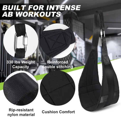 Vista 4 de Correas colgantes para abdominales para barra de dominadas, correas abdominales de fitness para entrenamiento de fuerza central, correas
