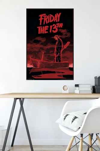Vista 4 de Trends International Friday The 13th - Póster de pared de barco, 22.375 x 34 pulgadas, versión premium sin marco