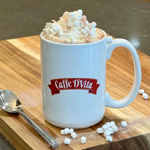 Vista 5 de Caffe D'Vita Mezcla de cacao caliente - Mezcla de chocolate caliente, sin gluten, baja en grasa, sin colesterol, sin aceites hidrogenados, sin