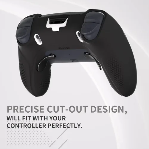 Vista 5 de PlayVital Ninja Edition - Funda de silicona antideslizante para controlador inalámbrico PS5 Edge, protector ergonómico, funda de goma suave