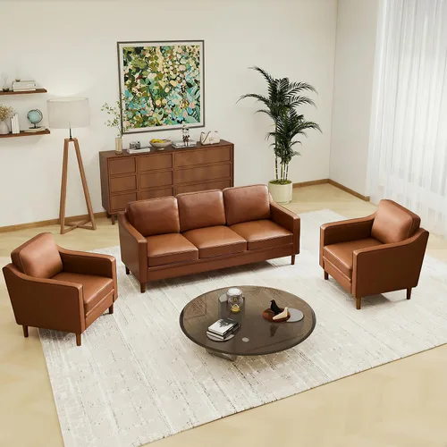 Vista 33 de Kingfun Sofá en Forma de L de 88", Sofá Seccional de Chenilla, Sofás Modernos de Mediados de Siglo con Marco de Madera Maciza para Sala de Estar