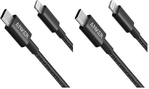 Vista 13 de Anker Nuevo Cable de Nylon USB C a Lightning, Certificado MFi de Apple para iPhone Serie 14, y Más (1 pie, Negro)