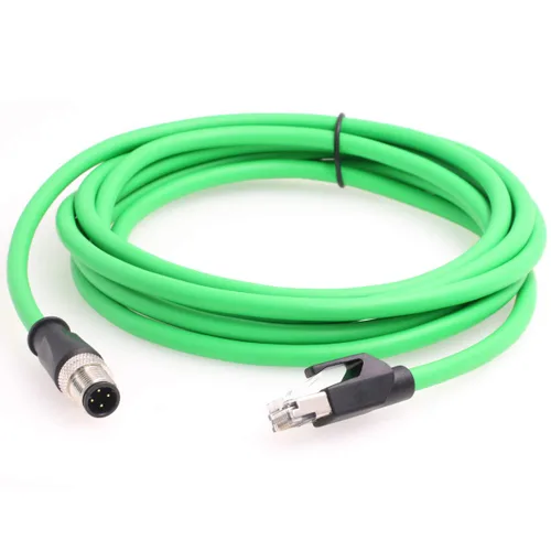 Vista 12 de Cable de red para cámara industrial Cognex de 4 pines M12 de 4 pines a RJ45, cables blindados CAT5e (azul, 1M)