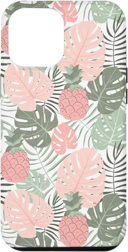 Vista 26 de Tropical Hawaiian Pineapple Pink Sage Colors Pattern Case for iPhone 17