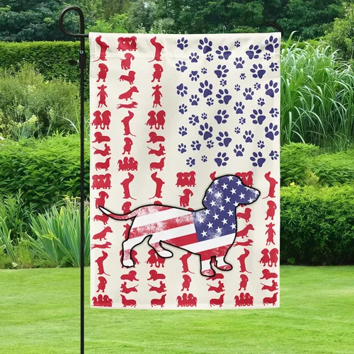 Vista 27 de Bandera Americana - Divertido Perro Pastor Alemán Bandera Americana TQN2748F, 3x5 pies. Bandera - Banderas de EE. UU. Poliéster Premium - Bandera