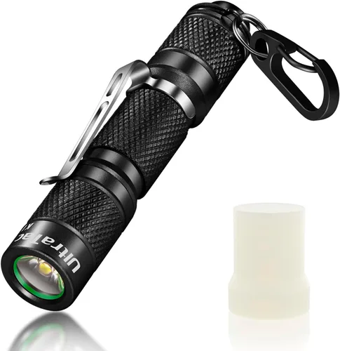 Vista 8 de UltraTac K1 - Linterna LED rosa de 180 lúmenes, mini luz impermeable con batería AAA, tamaño compacto de bolsillo para mujeres, EDC, camping