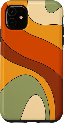 Vista 8 de Retro Liquid Swirl Rainbow 70s Aesthetic Boho Burnt Orange Case for iPhone 17