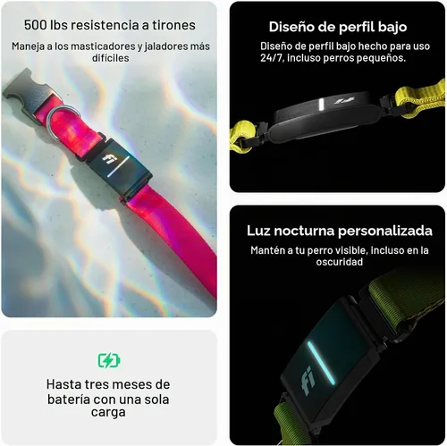 Vista 6 de Nuevo Collar Rastreador Inteligente para Perros de la Serie Fi 3+ [Miembrosía de 12 Meses Incluida] Rastreador GPS para Perros con Monitoreo