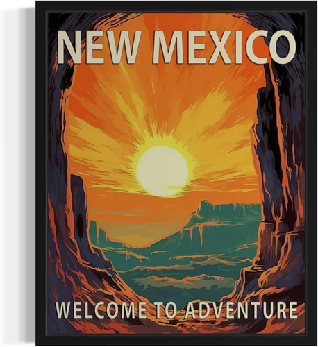 Vista 26 de Póster artístico de paisaje del estado de Alabama, decoración artística de paisaje retro de estados, pintura de montaña y paisaje de aventura