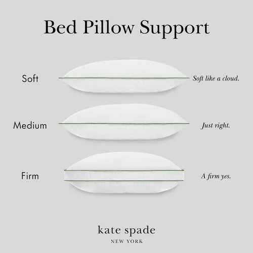 Vista 5 de kate spade new york Noel Soft/Medium 20 x 28 pulgadas, almohada alternativa de plumón ajustable, funda de algodón de 300 hilos, mejor para dormir